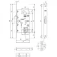 Корпус врізного замка AGB Mediana Polaris Wave WC 96 мм, матовий хром