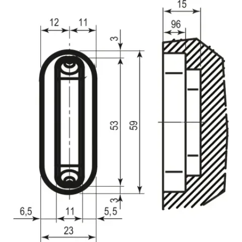 Відповідна планка AGB Mediana Polaris 45260, чорний