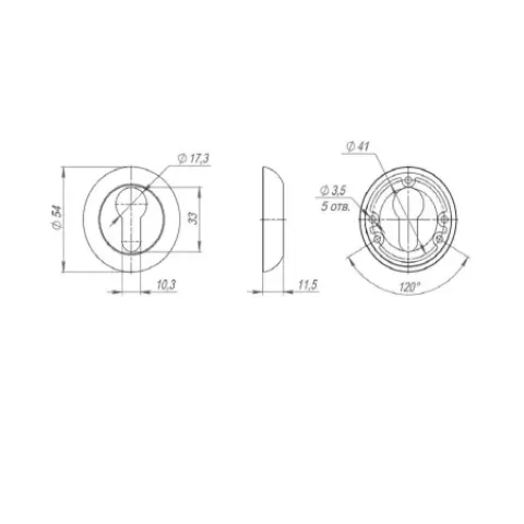 Накладка під циліндр Ajax ET.R.JR54 ET JR 41397, хром