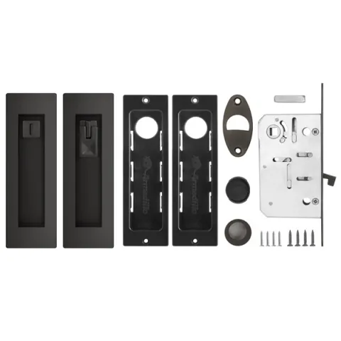 Засувка з ручками для розсувних дверей SH.URB153.KIT011-BK (SH011 URB) BPVD-77 воронений нікель