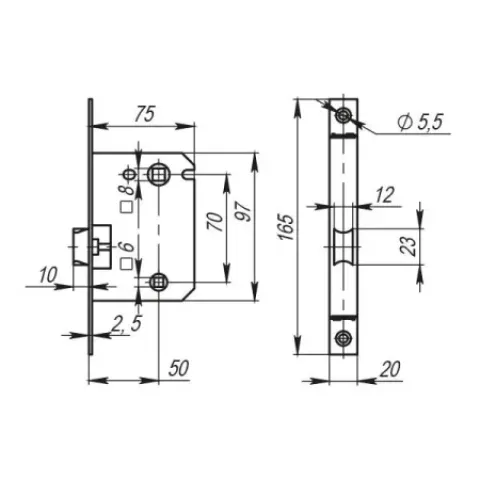 Засувка врізна Armadillo LH 120-45-25 AB Бронза