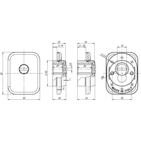 Броненакладка ET/ATC-Protector 1-25SQ S CP-8 Хром box TECH 25 мм