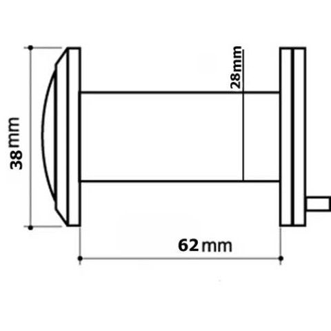 Дверне вічко скляна оптика Armadillo DVGU d28 65-90 mm, бронза