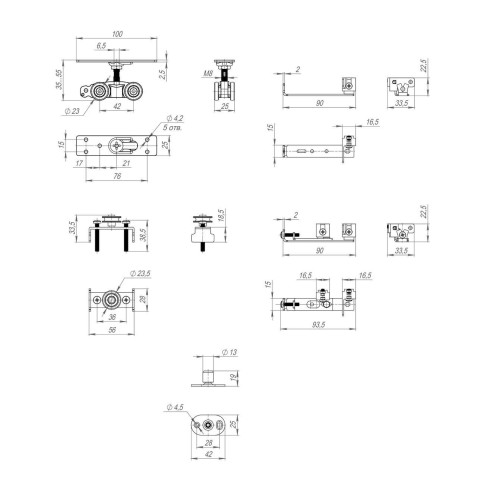 Комплект для синхронного відкривання дверей SLD.Comfort-Pro.SET4.synchron/80