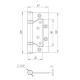 Петля метелик без врізки FUARO 300-2BB 100x63 PN, перл.нікель
