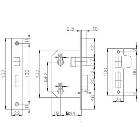 Ручка на планці із замком під фіксатор SET 300 W/C AB (бронза)
