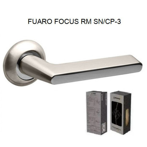 Ручка дверна Fuaro FOCUS RM SN/CP-3, матовий нікель / хром