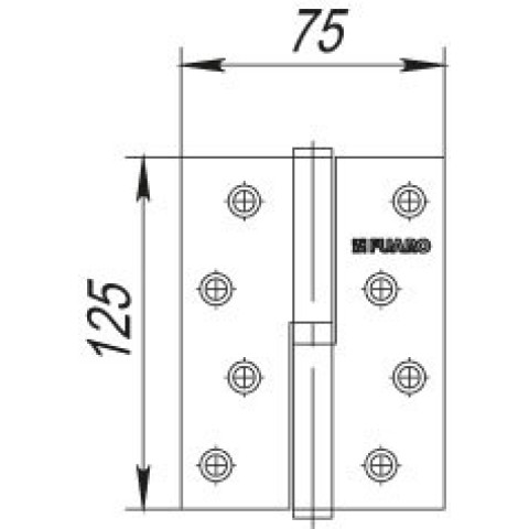 Петля знімна IN5430SR SN права (413-5 125×75×2,5) матовий нікель