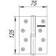 Петля знімна IN5430SR SN права (413-5 125×75×2,5) матовий нікель