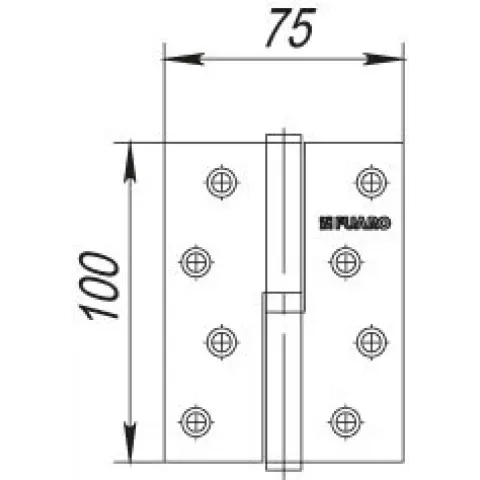 Петля знімна IN4430SL-BL BL ліва (413/BL-4 100×75×2,5) чорний матовий, блістер
