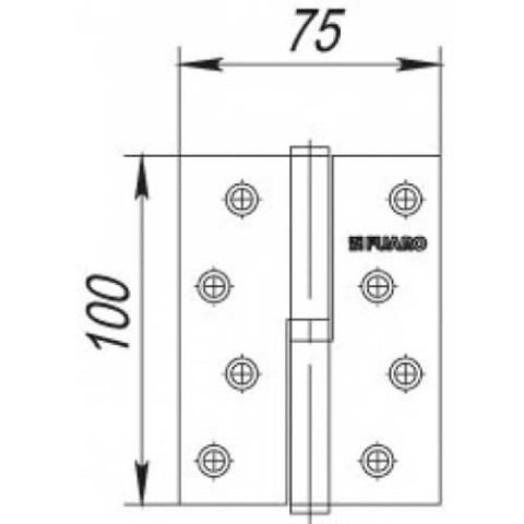 Петля дверна знімна FUARO 413-4 left (ліва), перл. нікель