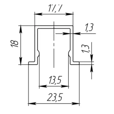 Напрямна нижня Armadillo DIY Comfort 60/80/1,3/1500, 1,5 м
