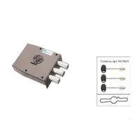 Замок накладний Mottura 20511VD, 3-ригельний, бронза