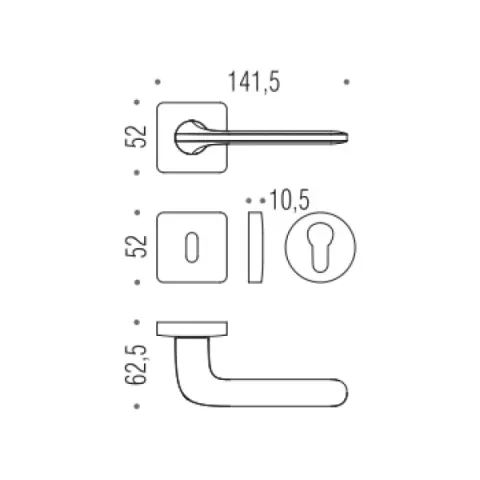 Ручка дверна Colombo Design RoboquattroS ID 51 33568, матовий хром