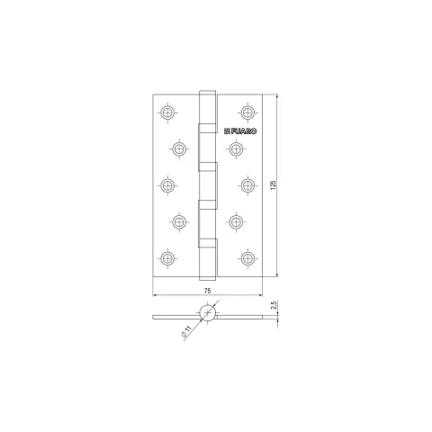 Петля дверна універсальна Fuaro IN5400U 125×75×2.5 18853, бронза