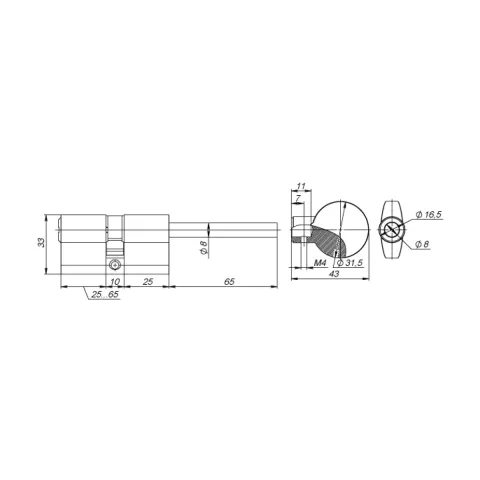Циліндр зі штоком Fuaro D-PRO507/60 25+10+25 39159, хром