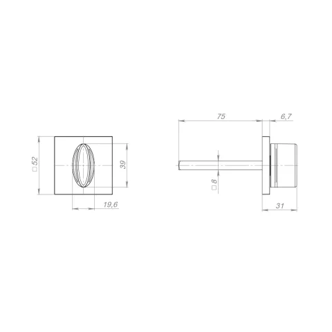 WC-фіксатор Fuaro BKW8x75.K.TRG52 48365, чорний
