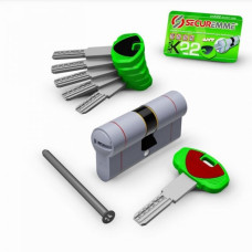 Циліндр Securemme 3220CCS45451X5 К22 45 / 45 мм 5кл +1 монтажний ключ матовий хром