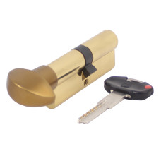 Циліндр Securemme 3200POL40401X5 К2 40 / 40 мм 5кл+1 монтажний ключ пол. лат поворотник бронза