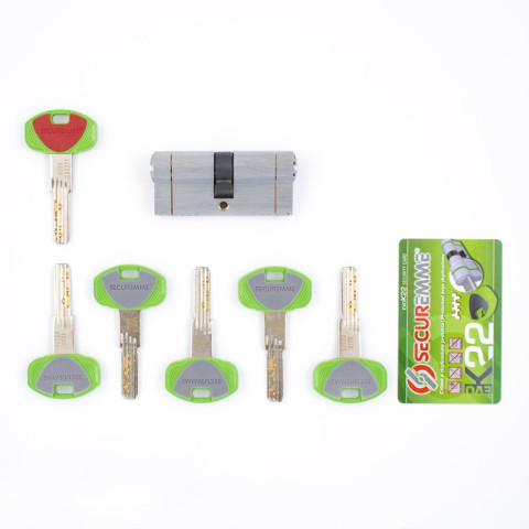 Циліндр Securemme 3220CCS35351X5 К22 35 / 35 мм 5кл +1 монтажний ключ матовий хром