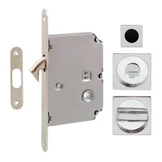 Ручка для розсувних дверей Fimet 3667R F04+LOCK+MQ хром (комплект wc)