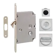 Ручка для розсувних дверей Fimet 3667R F05+LOCK+MQ матовий хром (комплект wc)