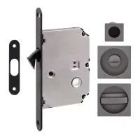 Ручка для розсувних дверей Fimet 3667R F15+LOCK+MQ антрацит (комплект wc)