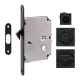Ручка для розсувних дверей Fimet 3667R +LOCK+MQ матовий чорний (комплект wc)
