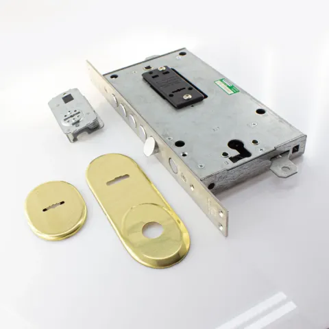 Mottura Art. 54N897SP8RS (без Nucleo) Замок 4-ригельний із засувкою, Nucleo і допоміжним замком під євроциліндр