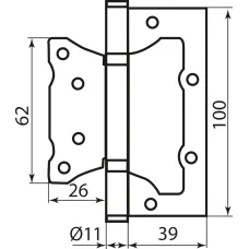 Завіса RDA 100×2,5 (2 підш., сталь) Eurocento титан
