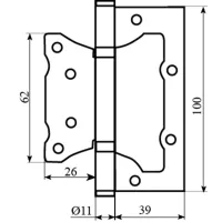 Завіса RDA 100×2,5 (2 підш., сталь) Eurocento мат AB