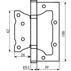 Завіса RDA 100×2,5 (2 підш., сталь) Eurocento мат AB