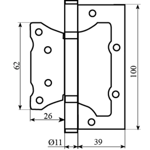 Завіса RDA 100×2,5 (2 підш., сталь) Eurocento матовий нікель