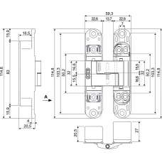 Петля прихована AGB Eclipse 3.0 полірована латунь E302000203