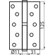 Петля дверна врізна RDA 125×3×2,5 (1 підшипник, сталь) матовий нікель права
