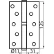 Петля дверна врізна RDA 125×3×2,5 (1 підшипник, сталь) полірована латунь права