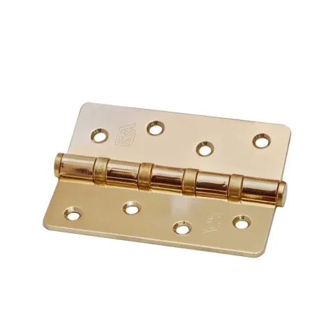 Петля дверна врізна RDA 100×3×2,5 (4 підшипники, сталь) закр. R5 полірована латунь