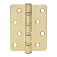 Петля дверна врізна RDA 100×3×3 (4 підшипники, нержавіюча сталь) закр. R7 полірована латунь