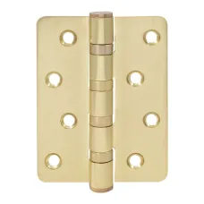 Петля дверна врізна RDA 100×3×3 (4 підшипники, нержавіюча сталь) закр. R7 полірована латунь